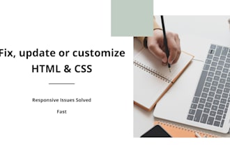 fix, update or customize your HTML CSS website