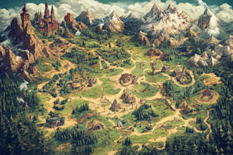 design a unique vector map, realistic or fantasy