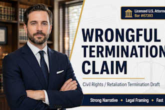 prepare your wrongful termination civil rights claim as a licensed US attorney