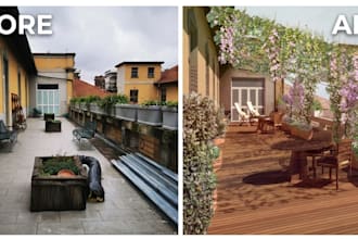 design your garden or terrace in 2d and realistic 3d