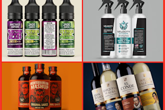 do premium product labels for food, bottles, cleaning, vape, e liquid