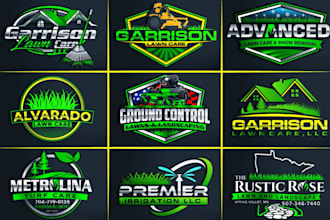 design landscape junk removal lawn care mowing and agriculture logo