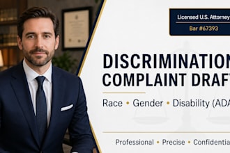 draft a discrimination complaint for race gender or disability as a US attorney