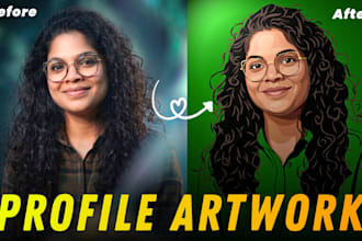 design custom flat vector avatars for your social media profile
