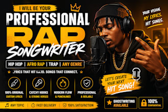 be your professional hiphop rapper, afro rapper to any genres