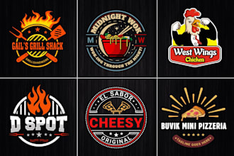 do restaurant and food, bar, coffee shop bbq and juice logo design
