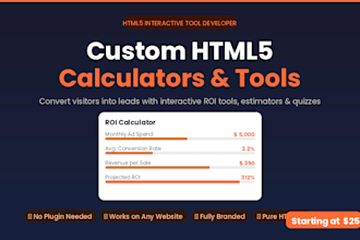 build a custom HTML5 interactive calculator, ROI tool or pricing estimator
