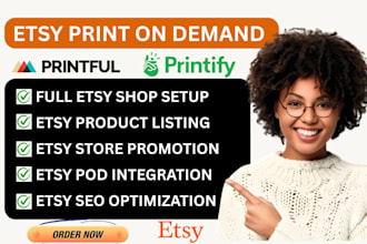 setup etsy print on demand store etsy seo printify printful print on demand
