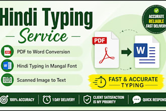 do hindi typing in mangal font and convert PDF to word