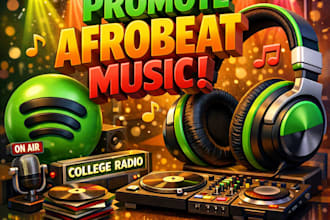 promote afrobeat music to spotify playlists rock metal and college radio station