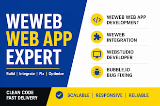 build weweb app, weweb integration, webstudio site, fix bubble io bugs