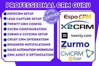 setup espocrm x2crm crust crm zurmo civicrm twenty crm workflow automation
