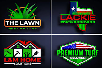design lawn care landscape garden mowing farm irrigation agriculture logo