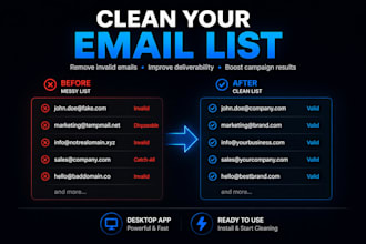 provide a desktop app to clean and verify your email list