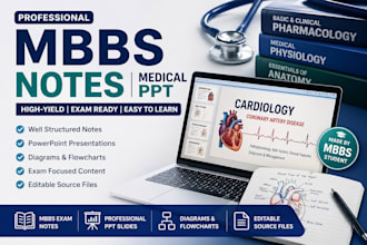 create mbbs exam notes, PPT, and medical books with diagram