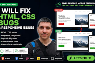 fix HTML CSS bugs and responsive issues
