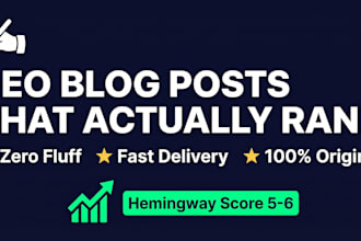 write punchy, zero fluff SEO blog posts that rank fast
