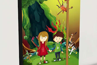 do vector children story book illustration and kids book