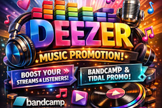 do deezer music promotion to increase streams listeners and bandcamp music tidal