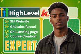design go high level landing page gohigh level website kajabi ghl landing page