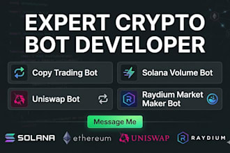 deliver a custom solana pump fun, market making bot, teiegram trading bot