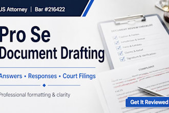provide professional legal drafting and review for pro se litigants