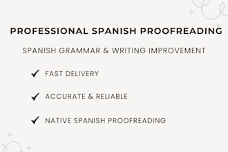 proofread and improve your spanish text