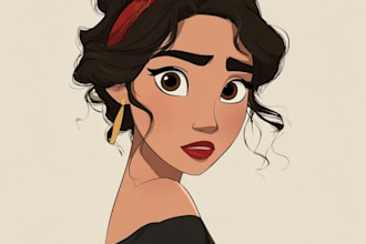 draw cartoon disney couple cartoon portrait