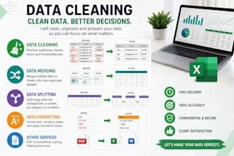 clean, format, merge, split excel data