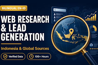 web research, lead generation and bilingual data collection en id