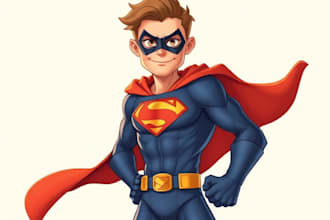 design your realistic superhero cartoon portrait