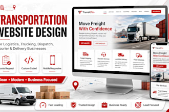 design a logistics, trucking, dispatch, courier and transportation website