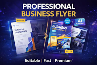 create a professional business flyer with canva and ai