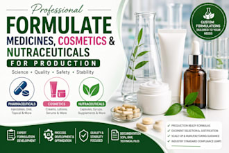 formulate medicines, cosmetics, and nutraceuticals for production