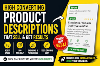 write high converting product descriptions and sales copy