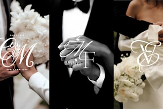 create elegant wedding logo monogram and initials