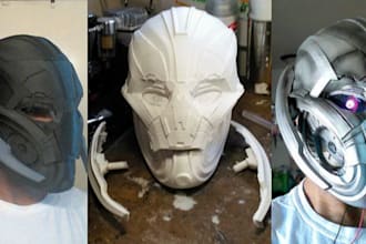 sculpt custom 3d cosplay helmet, mask, armor, prop stl file for 3d printing