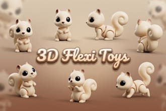 sculpt 3d articulated model, bjd, flexi model and toys for 3d printing stl