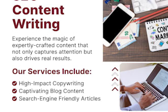 write SEO optimized blog posts and articles