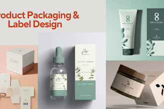 design skincare product label cosmetic package design, product label and mockup