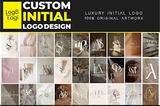 create feminine initial monogram boho logo