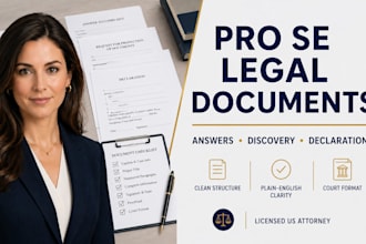 draft legal documents for your pro se case