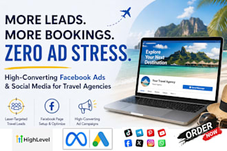 vacation travel agency facebook ads travel social media page management leads