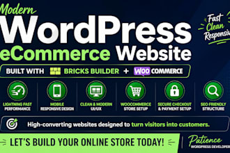 design wordpress ecommerce website with bricks builder and woocommerce