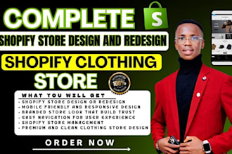 do shopify store design and redesign, clothing shopify store design, pod store