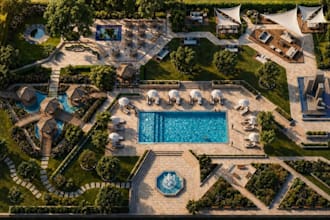 recreate conceptual resort master plan,outdoor space design, landscape rendering