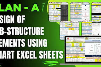 design footing, pile cap, basement wall, substructure elements using excel sheet