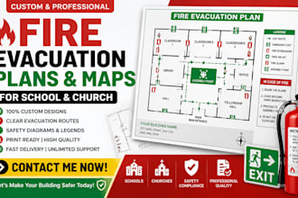 create custom fire evacuation plans, maps, safety diagrams for school and church