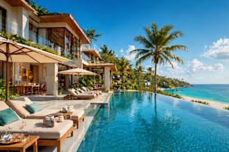 do 3d resort design, beach resort, landscape rendering, master plan