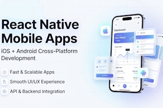develop react native mobile app for ios and android with modern UI